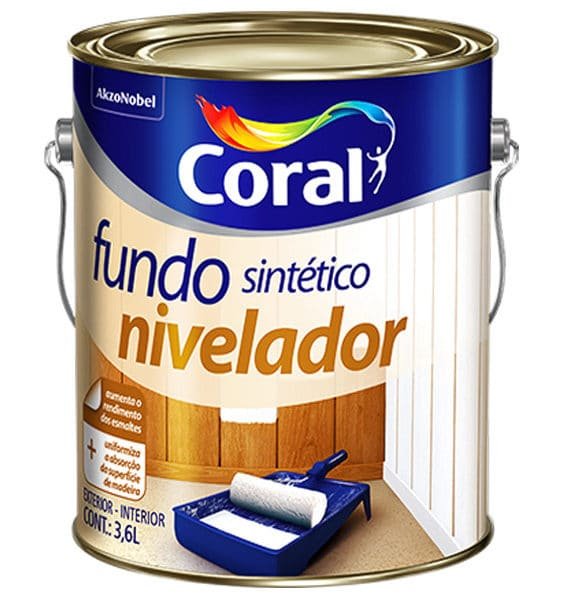 Fundo Sintético Nivelador Branco Fosco Para Madeira 3,6 Litros