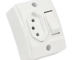 Interruptor Simples 10A – 250V – Conjunto Montado Para Sobrepor 4 Polegada(s) X 2 Polegada(s) (Caixa + 2 Módulos)